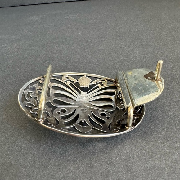 Fleming Butterfly Belt Buckle Sterling Silver Filigree Etched Coastal Cowgirl - Picture 11 of 15